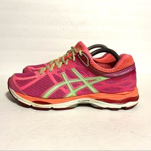 ASICS Gel-Cumulus 17 Women's Size 10 Pink Green Orange Running Shoes T5D8N